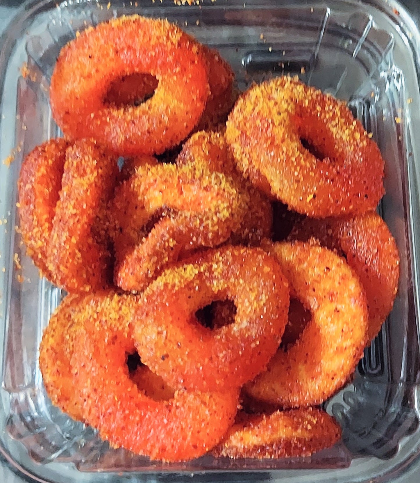 Peach Rings with Tangy Chili Powder