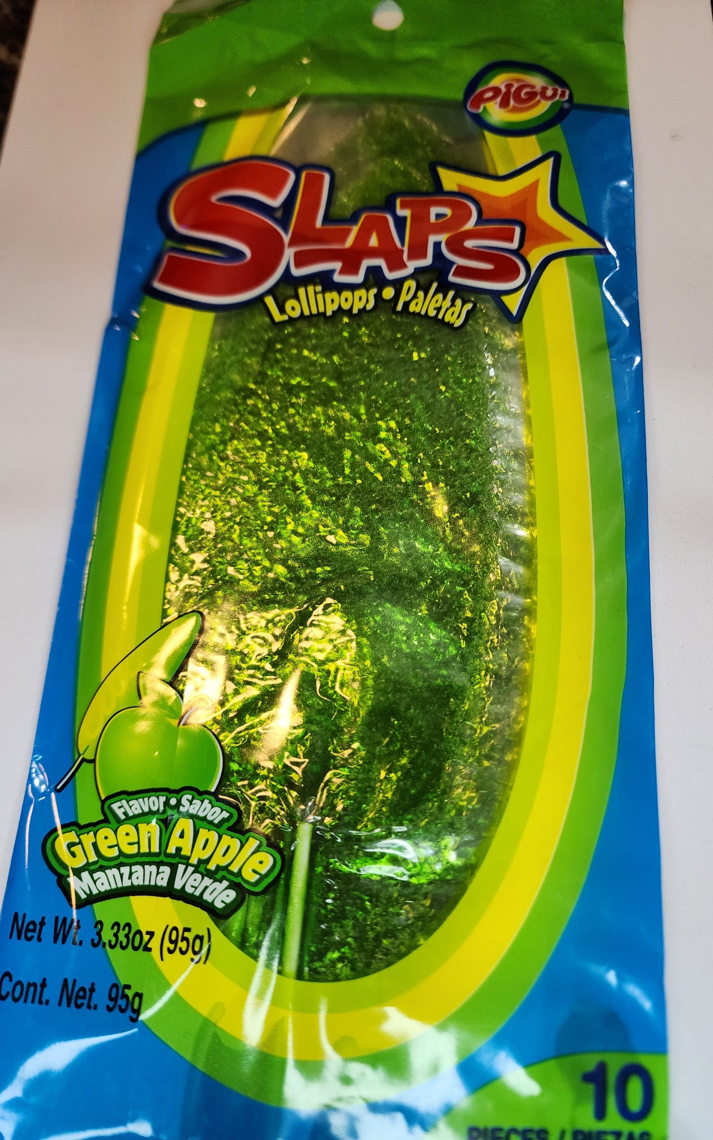 SLAPS Green Apple 10ct lollipop - paletas