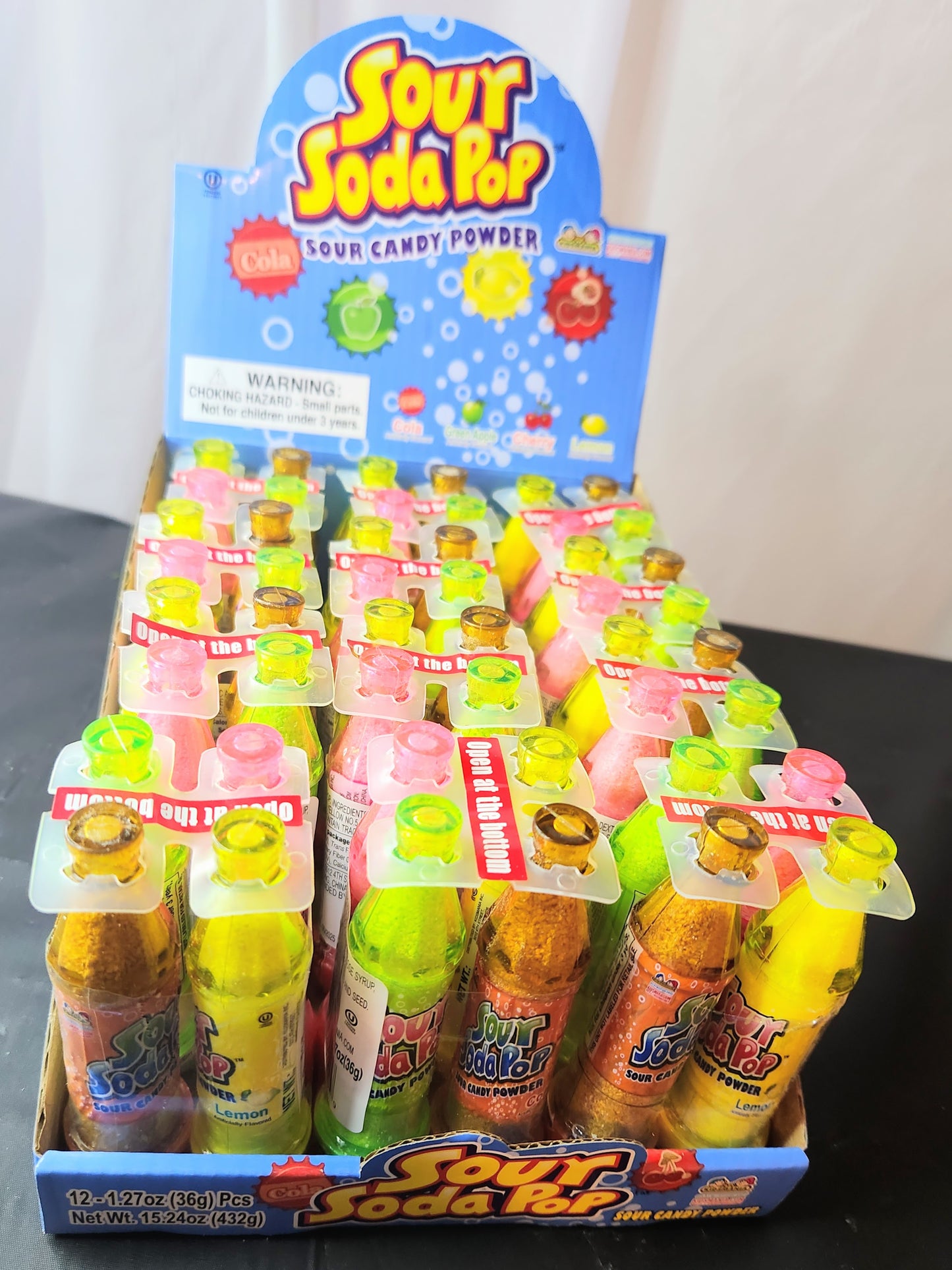 Sour Soda Pop Bottles Powder 12 Count