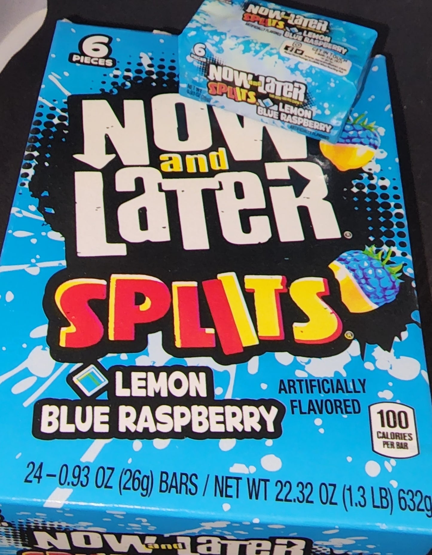 Now And Later Splits Lemon Blue Raspberry