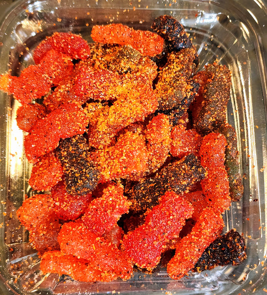 Sour Patch Kids coated with Tangy Chili Powder