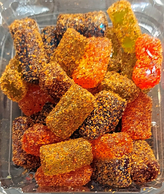 Jolly Rancher coated with Tangy Chili Powder