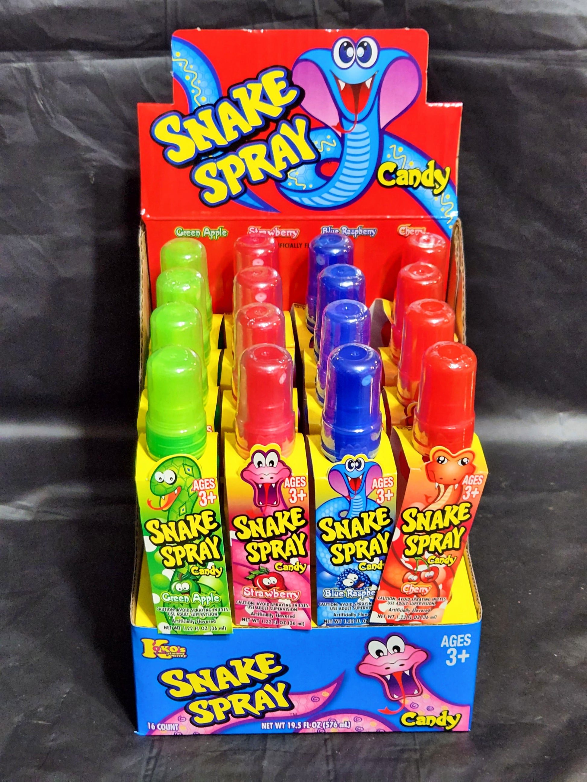 Tube spray of Mega mouth strawberry flavour candy sweet spray