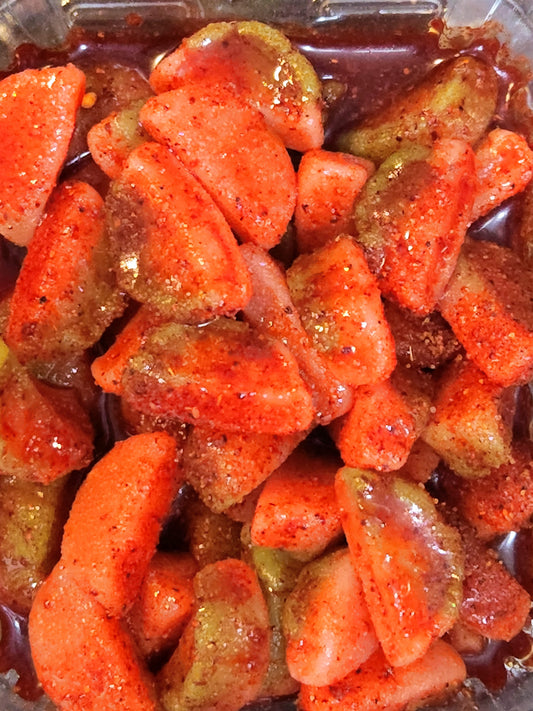 Sour Patch Kids Watermelon Slices with Chamoy and Tangy Chili Powder